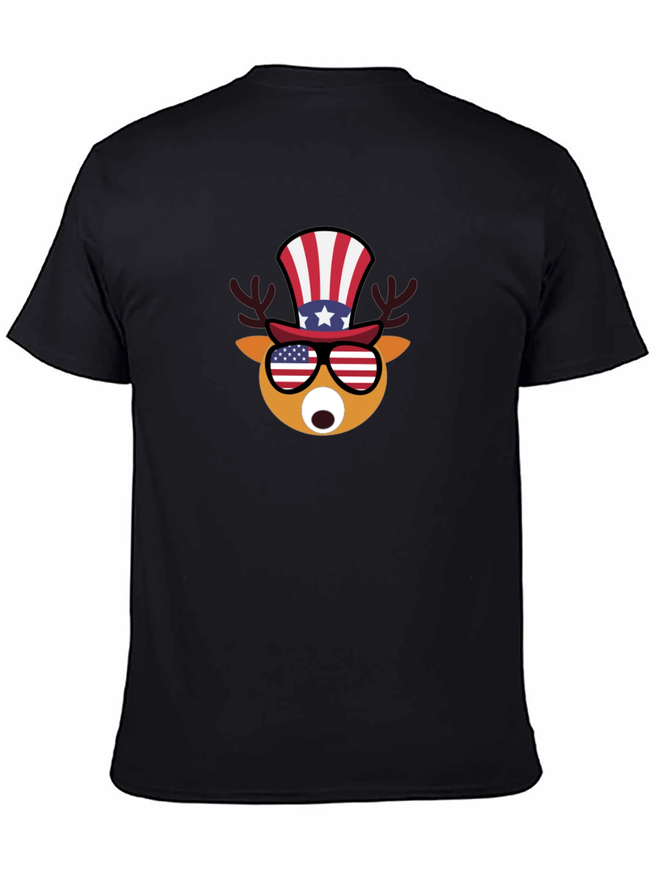 Patriotic Deer T-Shirt - USA Flag Design