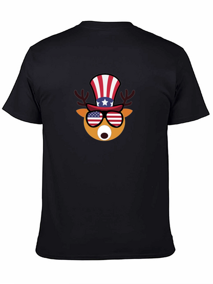 Patriotic Deer T-Shirt - USA Flag Design