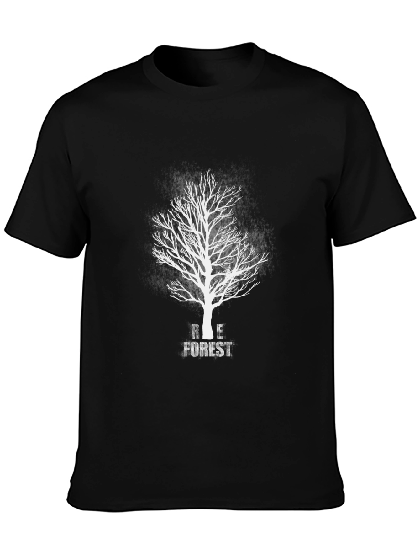 Eco-Friendly Tree Graphic Tee - Black