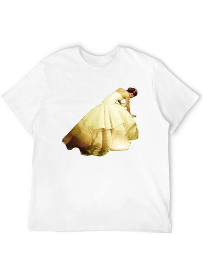 Black T-Shirt with Yellow Dress Graphic Tee