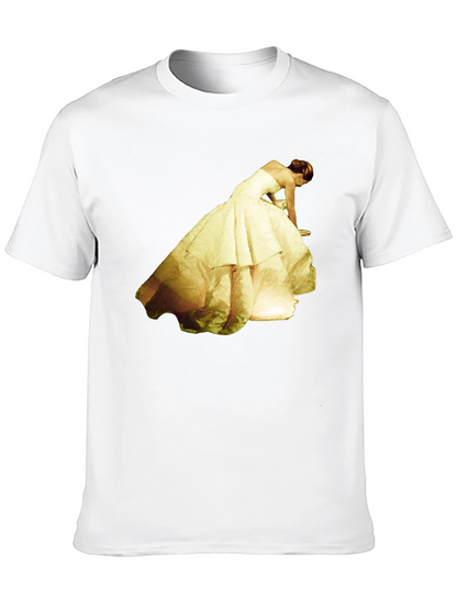 Black T-Shirt with Yellow Dress Graphic Tee