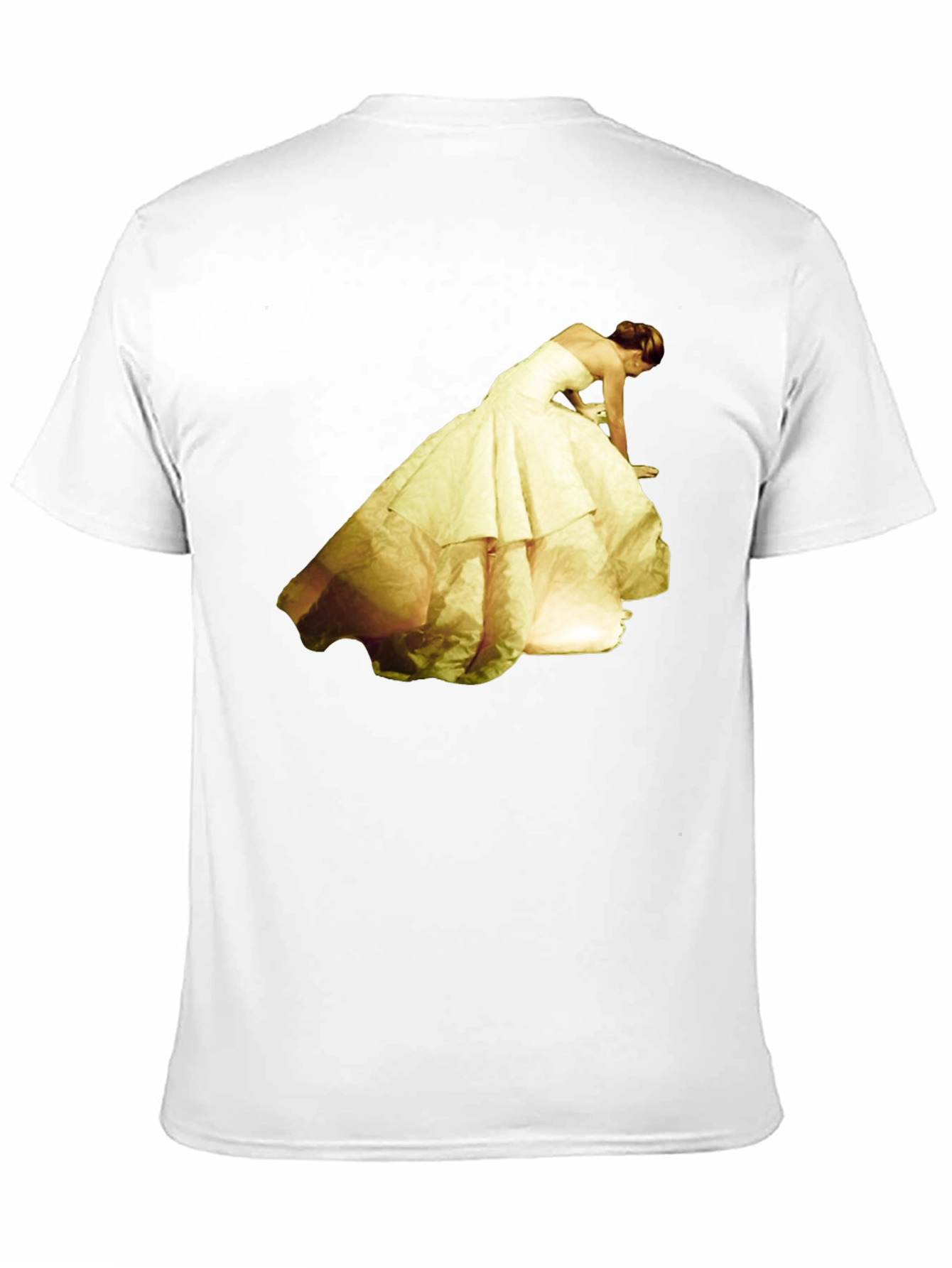 Black T-Shirt with Yellow Dress Graphic Tee