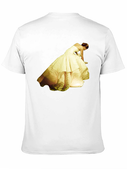 Black T-Shirt with Yellow Dress Graphic Tee