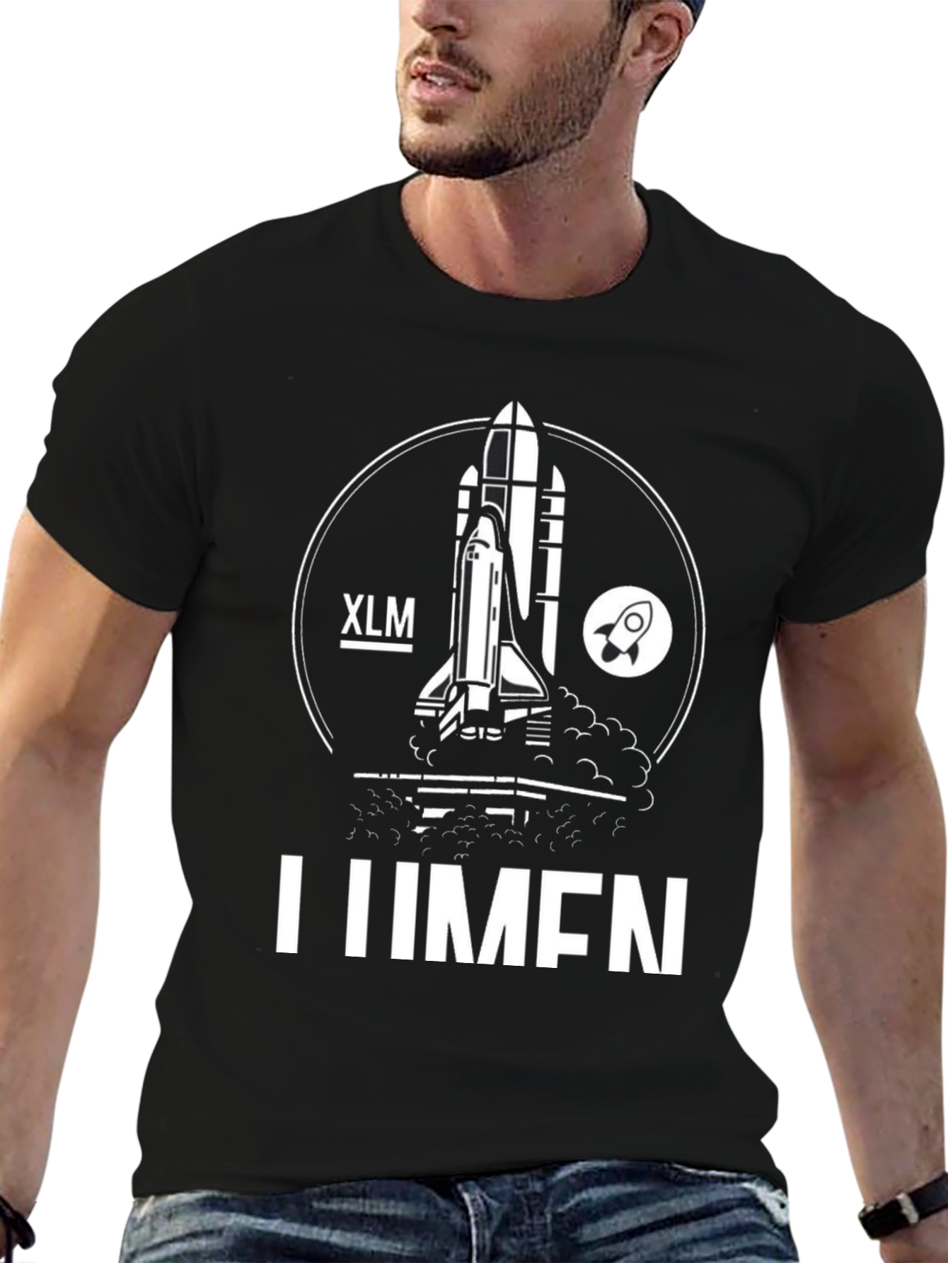 XLM LUMEN Rocket T-Shirt - Crypto Design