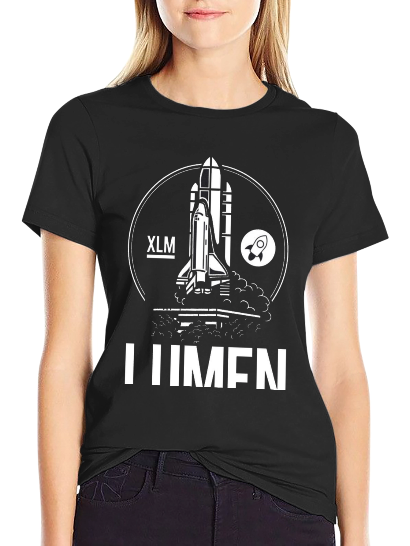 XLM LUMEN Rocket T-Shirt - Crypto Design