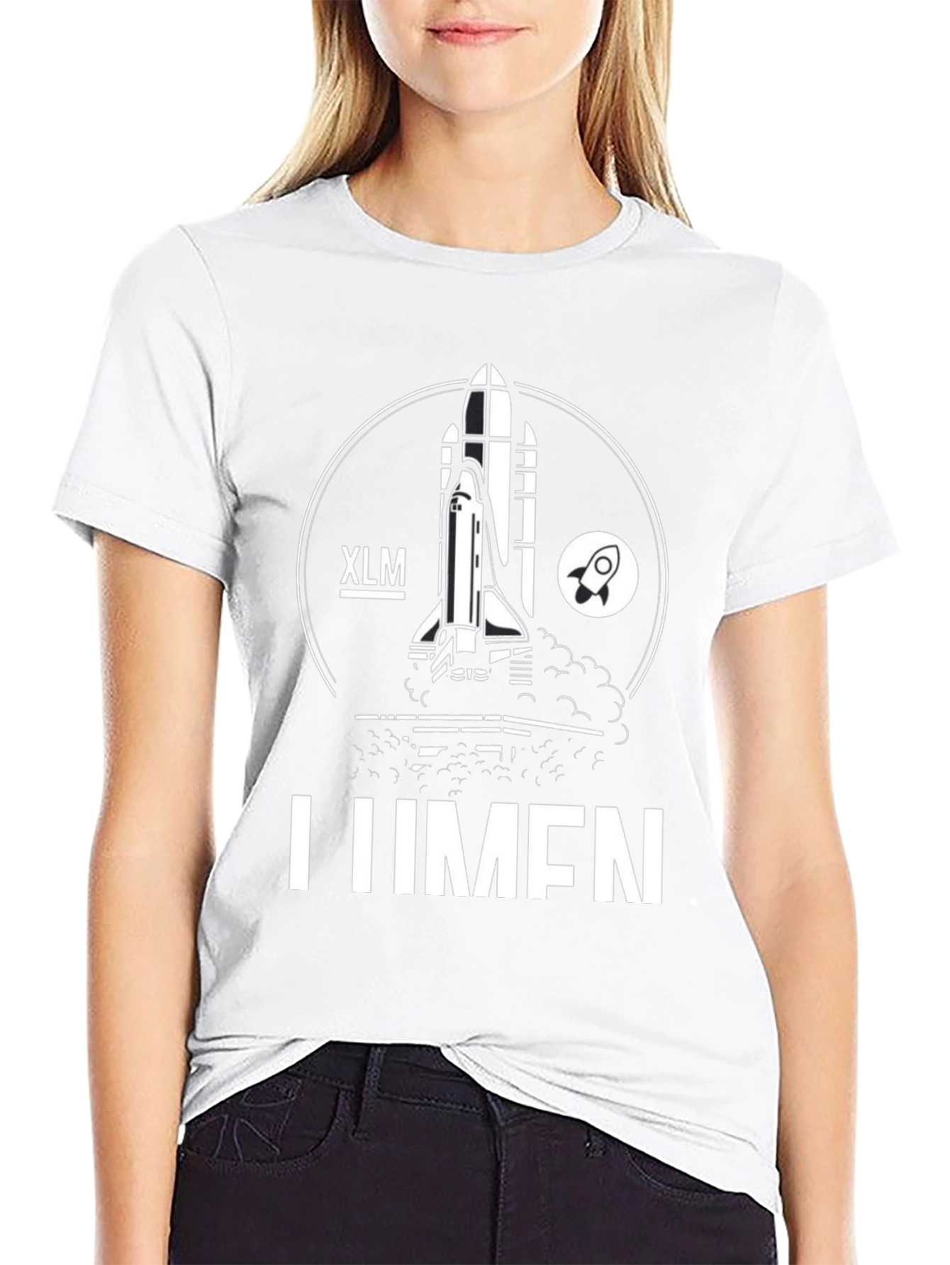 XLM LUMEN Rocket T-Shirt - Crypto Design