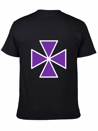 Purple Cross Graphic Tee - Casual Comfort