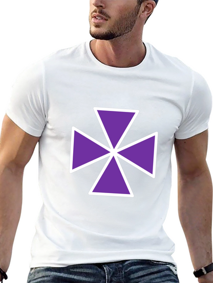 Purple Cross Graphic Tee - Casual Comfort