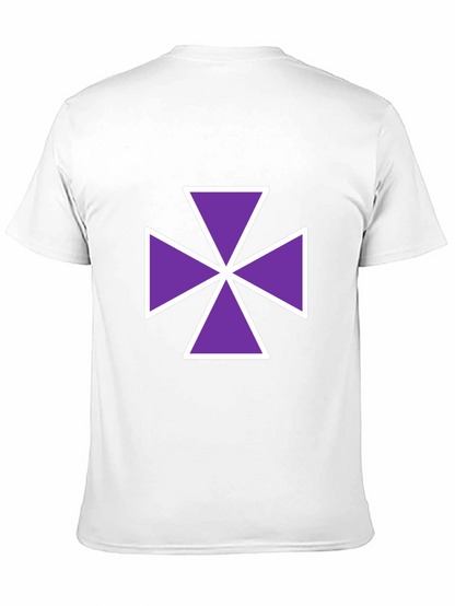 Purple Cross Graphic Tee - Casual Comfort
