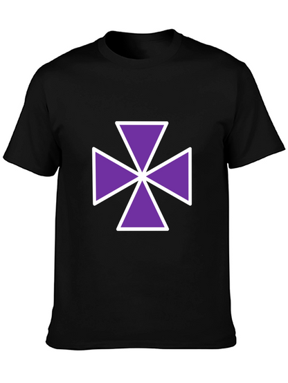 Purple Cross Graphic Tee - Casual Comfort