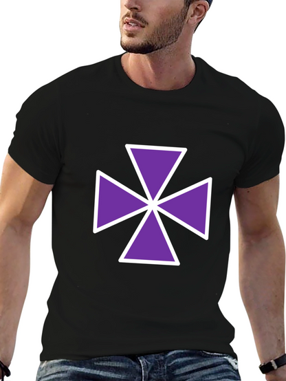 Purple Cross Graphic Tee - Casual Comfort