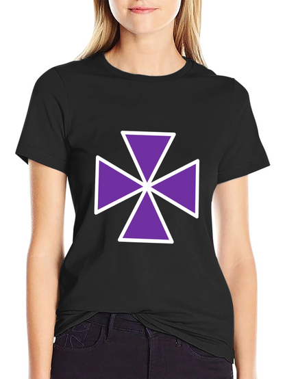 Purple Cross Graphic Tee - Casual Comfort