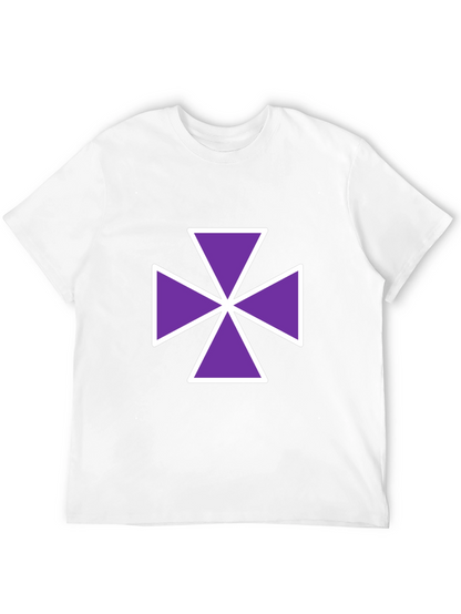 Purple Cross Graphic Tee - Casual Comfort