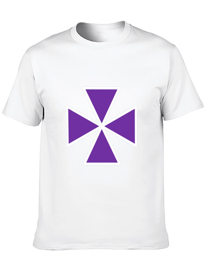 Purple Cross Graphic Tee - Casual Comfort