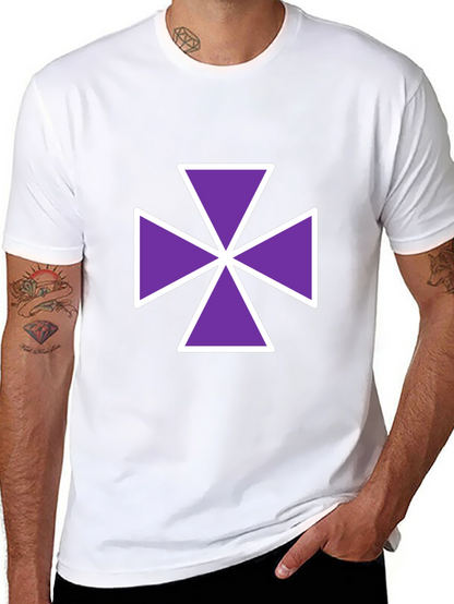 Purple Cross Graphic Tee - Casual Comfort
