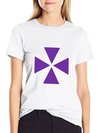 Purple Cross Graphic Tee - Casual Comfort