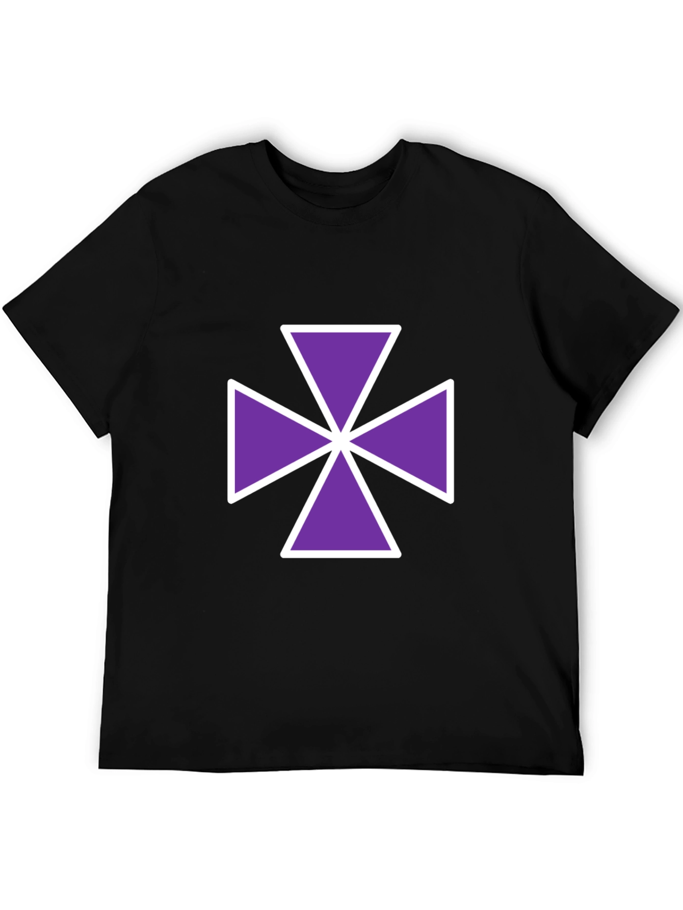 Purple Cross Graphic Tee - Casual Comfort