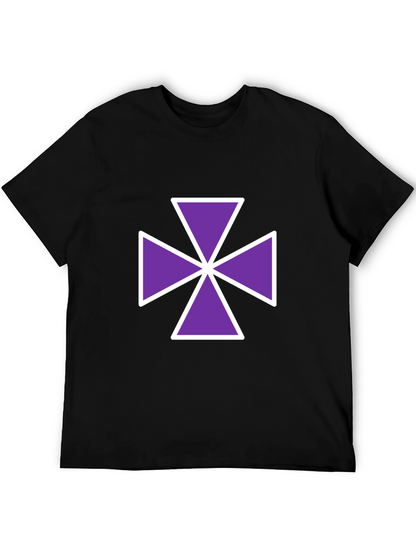 Purple Cross Graphic Tee - Casual Comfort