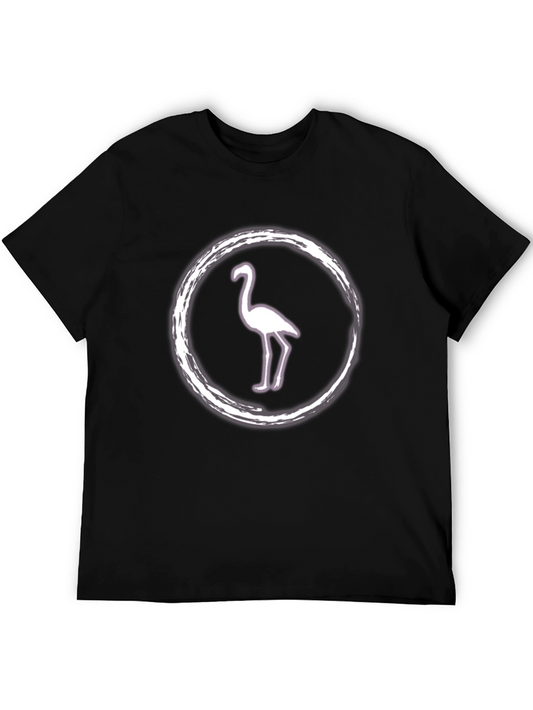 Flamingo Graphic Tee - Black Cotton Casual Wear