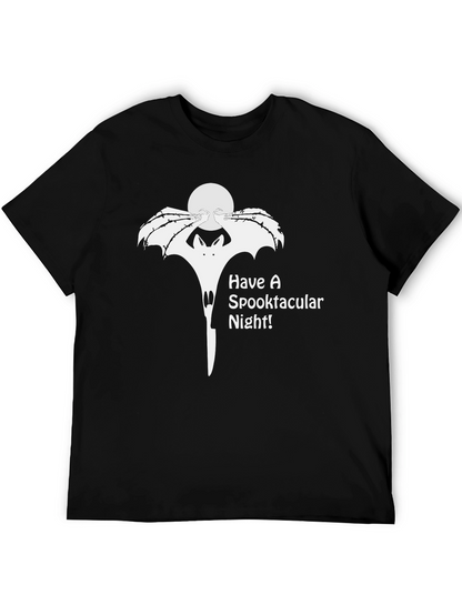 Spooktacular Halloween Bat Graphic T-Shirt