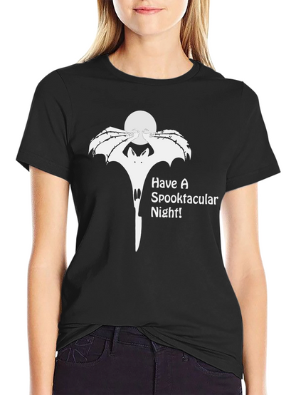 Spooktacular Halloween Bat Graphic T-Shirt