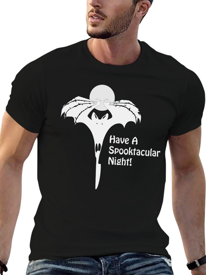 Spooktacular Halloween Bat Graphic T-Shirt