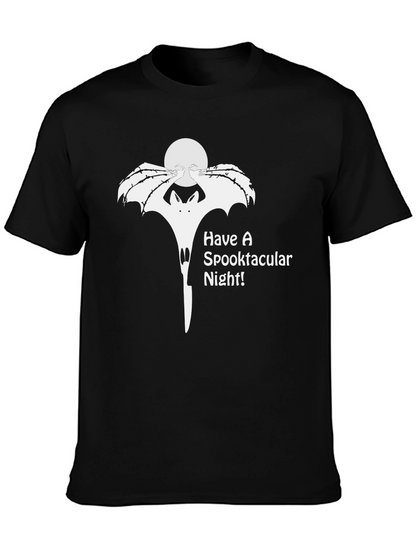 Spooktacular Halloween Bat Graphic T-Shirt