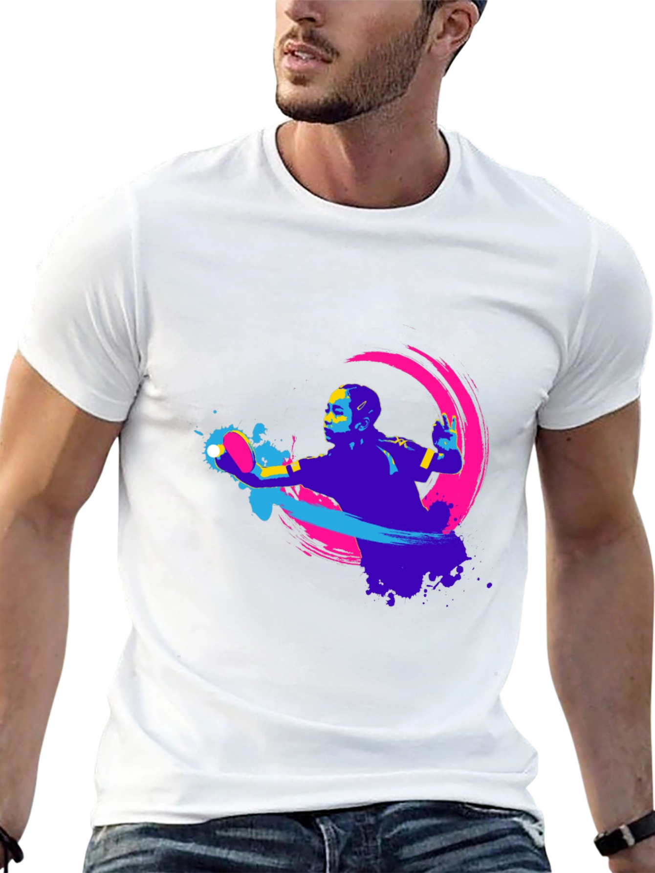 Modern Graphic Tee - Table Tennis Design