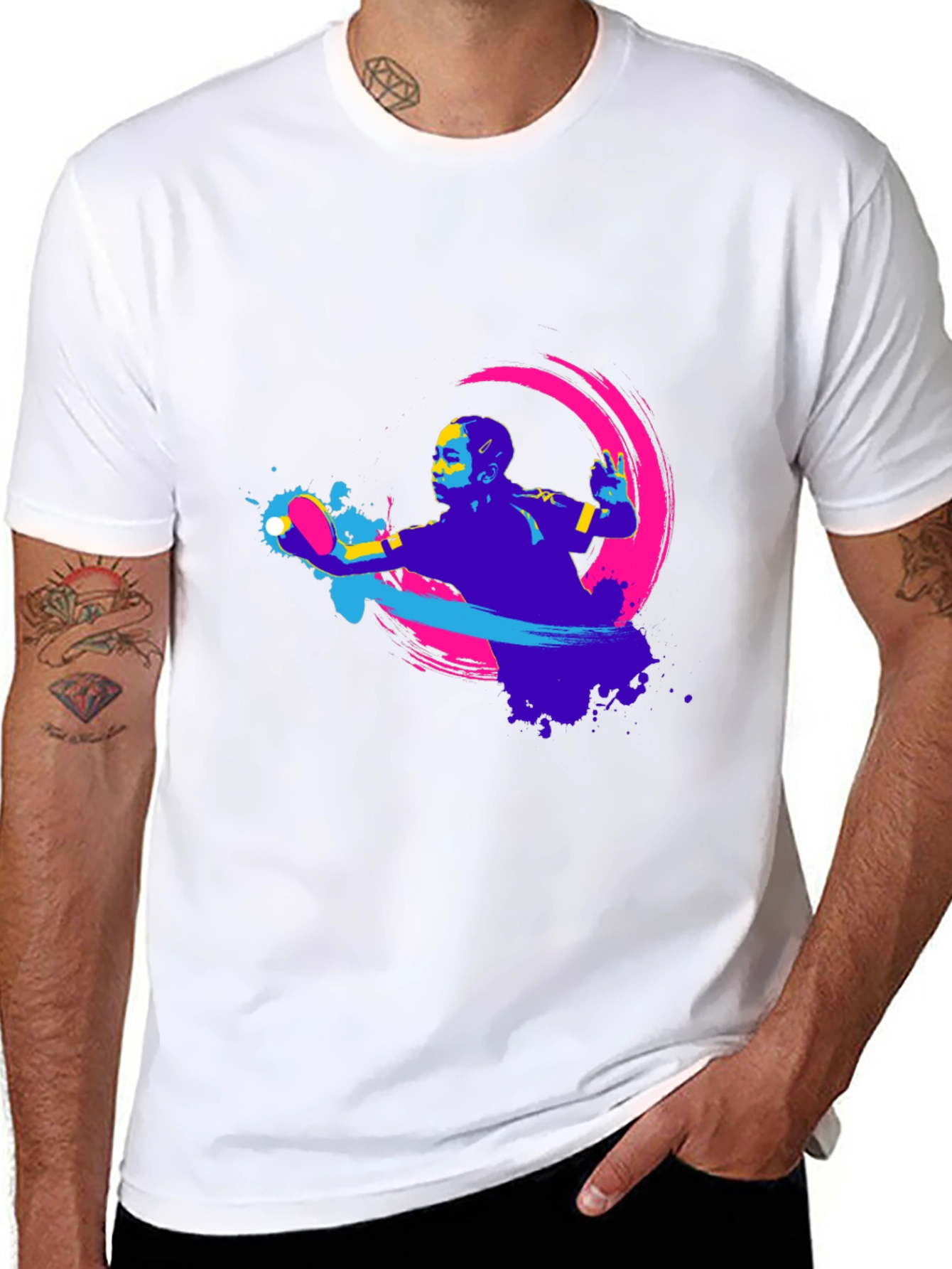 Modern Graphic Tee - Table Tennis Design