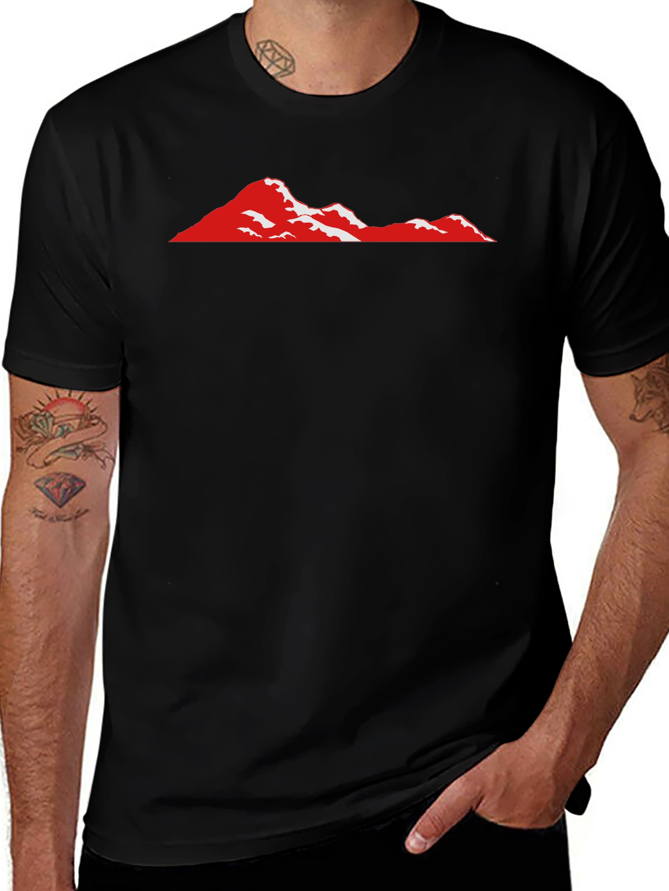 Red Mountain Graphic Black T-Shirt