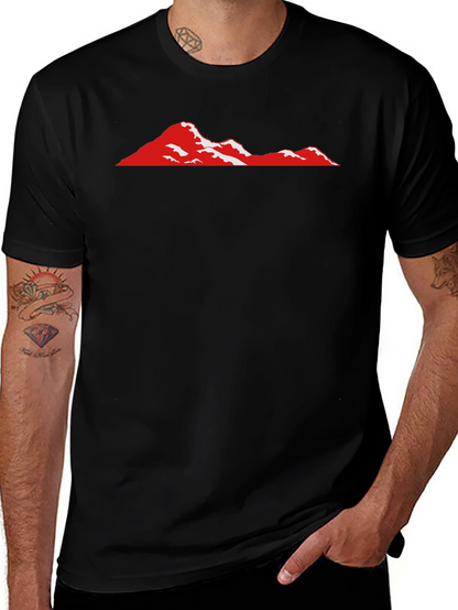 Red Mountain Graphic Black T-Shirt