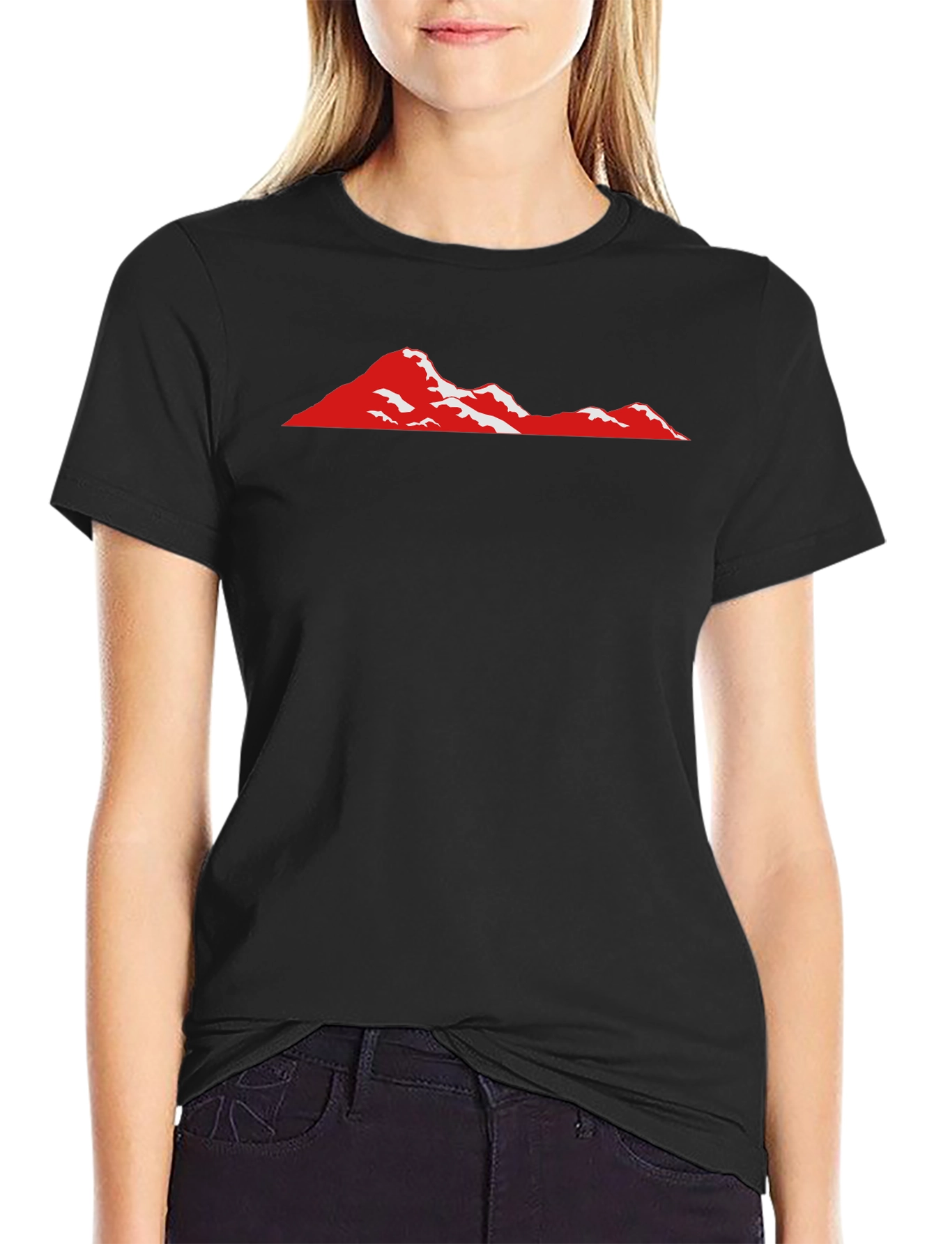 Red Mountain Graphic Black T-Shirt