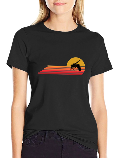 Retro Bee Sunset Graphic T-Shirt