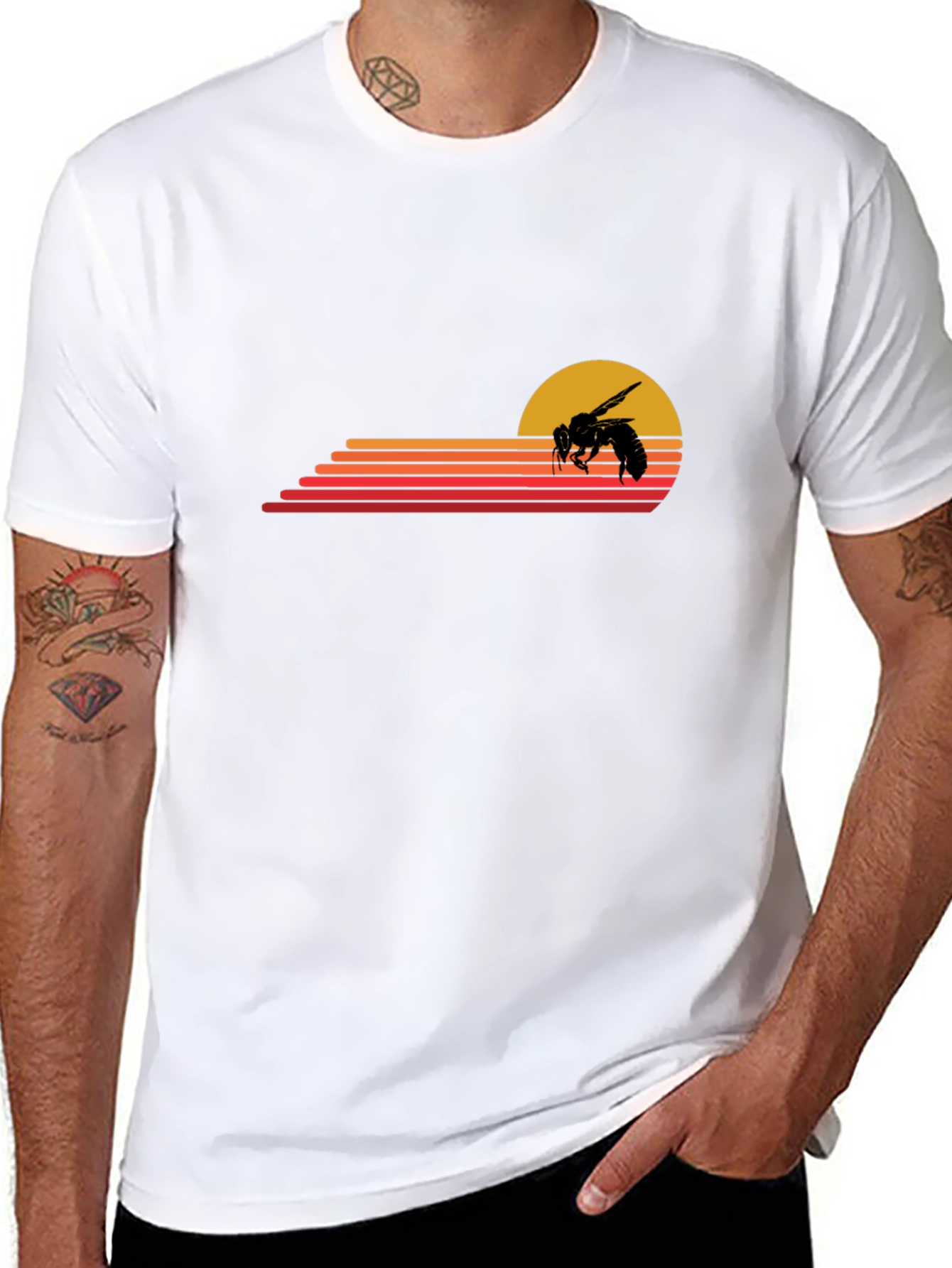 Retro Bee Sunset Graphic T-Shirt