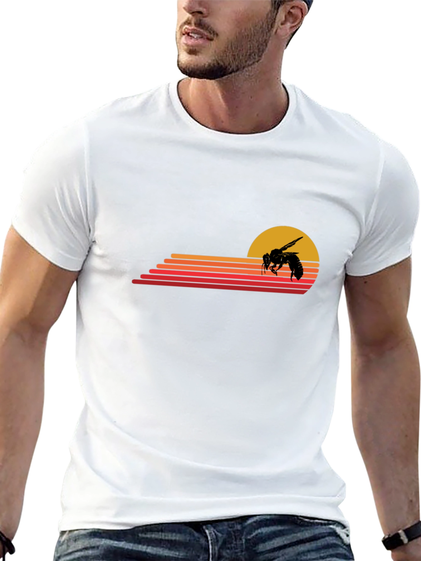 Retro Bee Sunset Graphic T-Shirt