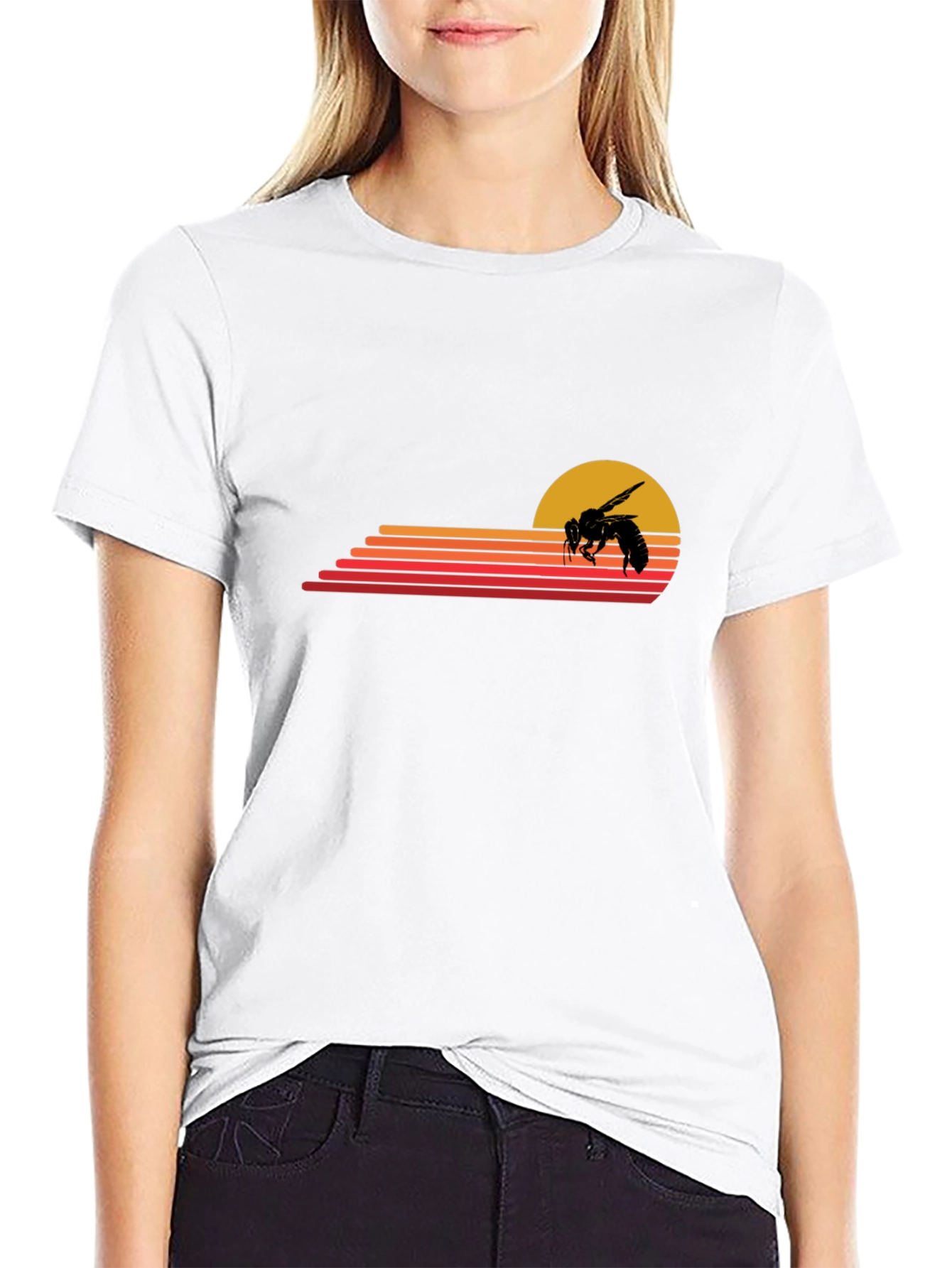Retro Bee Sunset Graphic T-Shirt