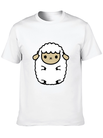 Cute Sheep Graphic Black T-Shirt