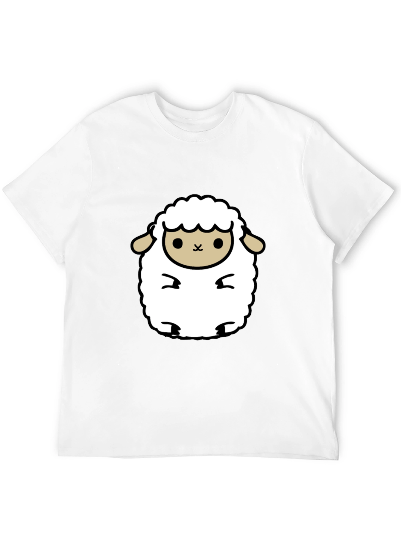 Cute Sheep Graphic Black T-Shirt
