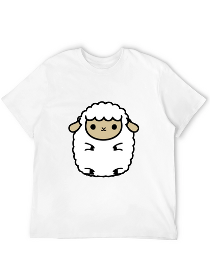 Cute Sheep Graphic Black T-Shirt