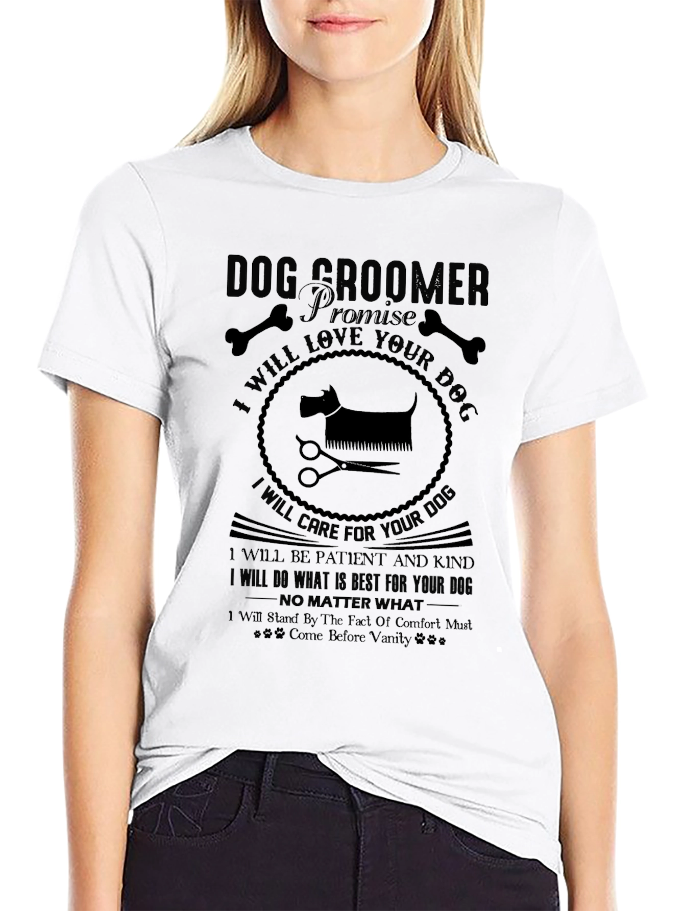 Dog Groomer Promise Black T-Shirt