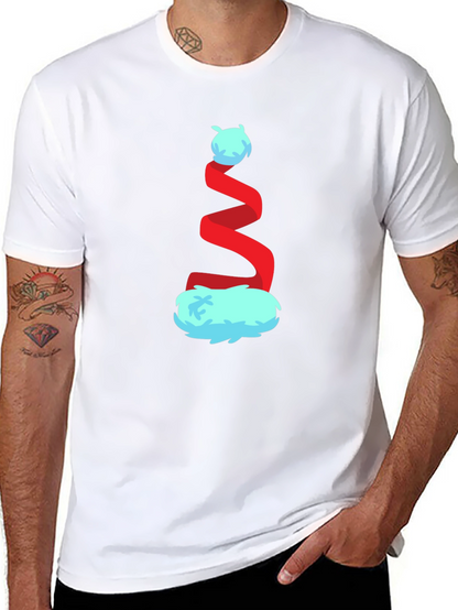 Whimsical Christmas Hat Graphic Tee - Festive Holiday Style