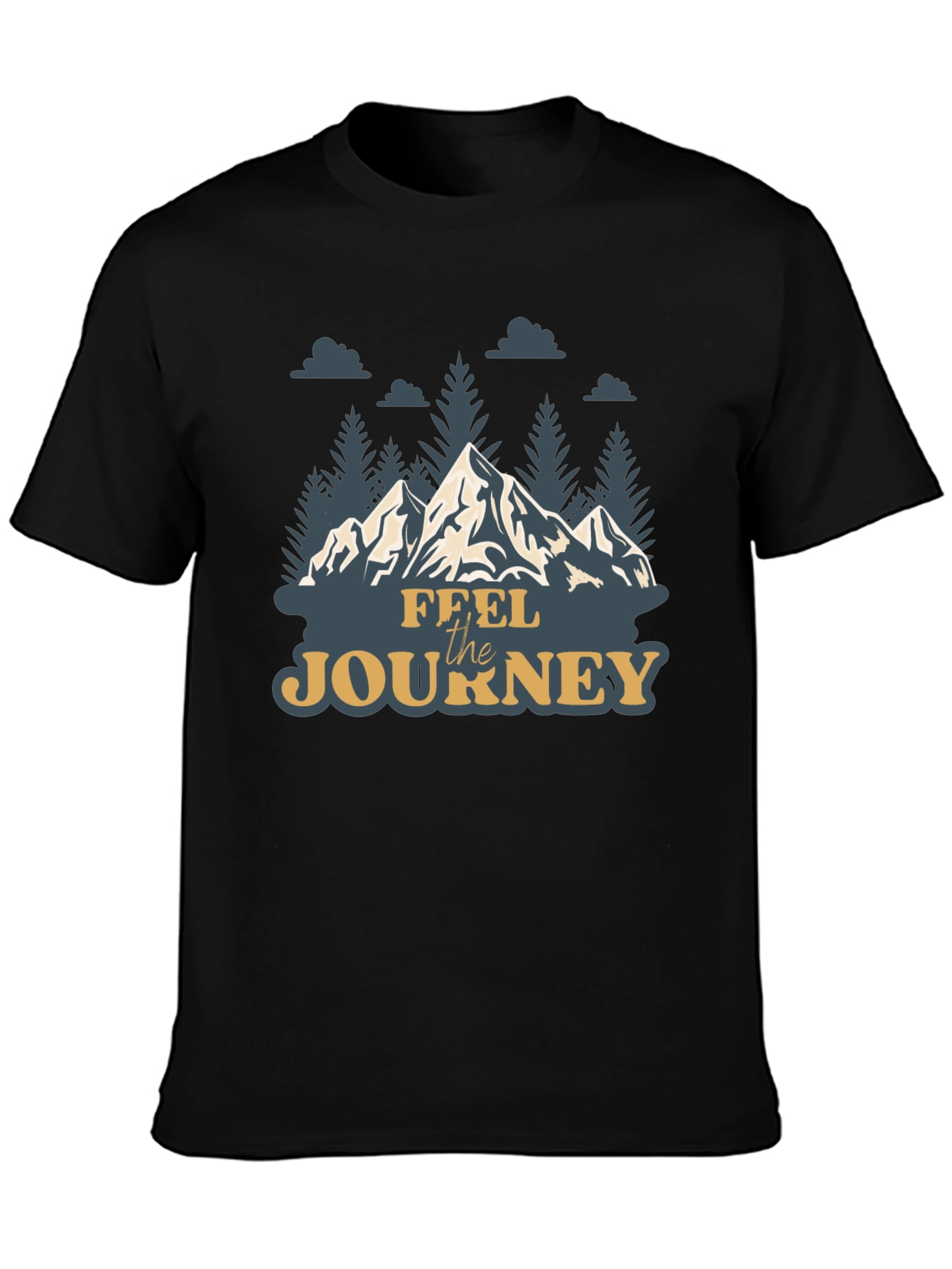 Feel the Journey Mountain Graphic Tee - Black