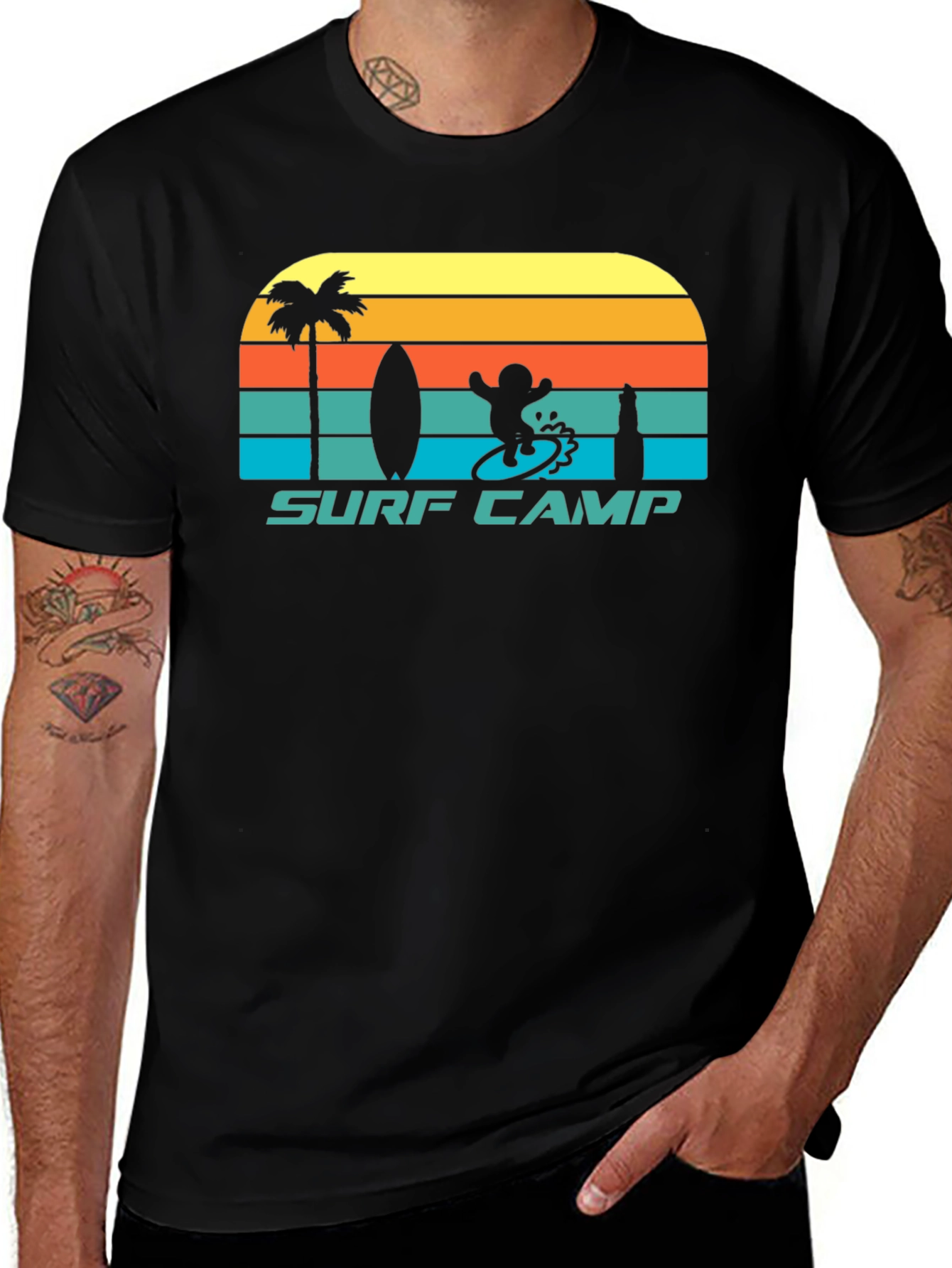 Surf Camp Graphic Tee - Retro Style