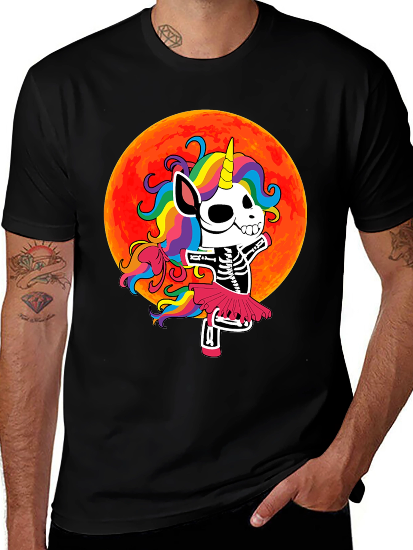 Skeleton Unicorn Halloween T-Shirt