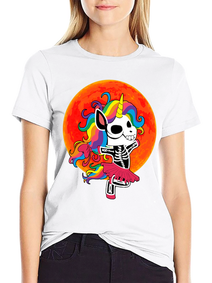 Skeleton Unicorn Halloween T-Shirt