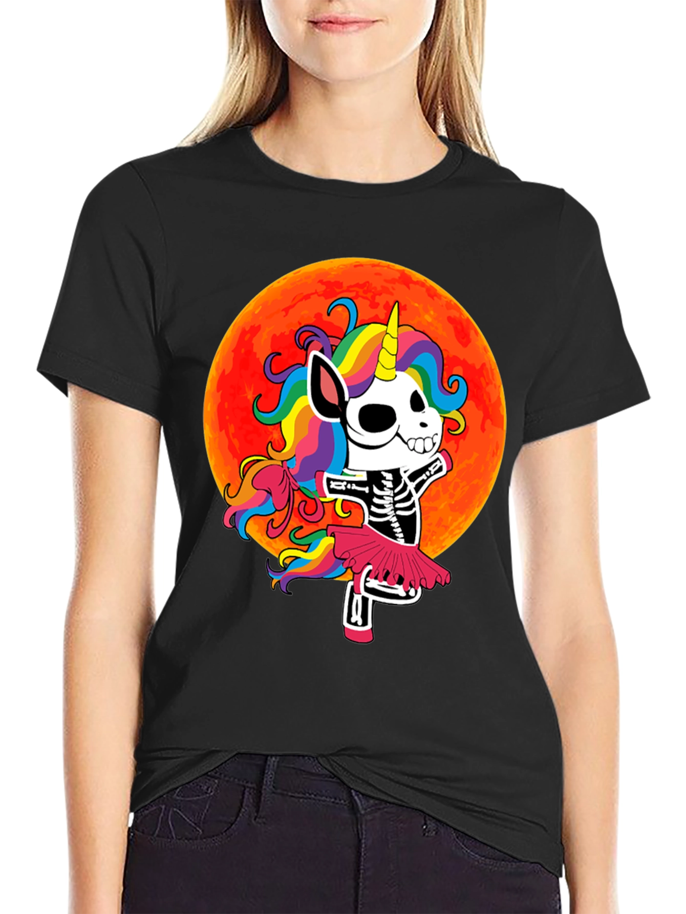 Skeleton Unicorn Halloween T-Shirt