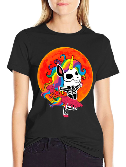 Skeleton Unicorn Halloween T-Shirt