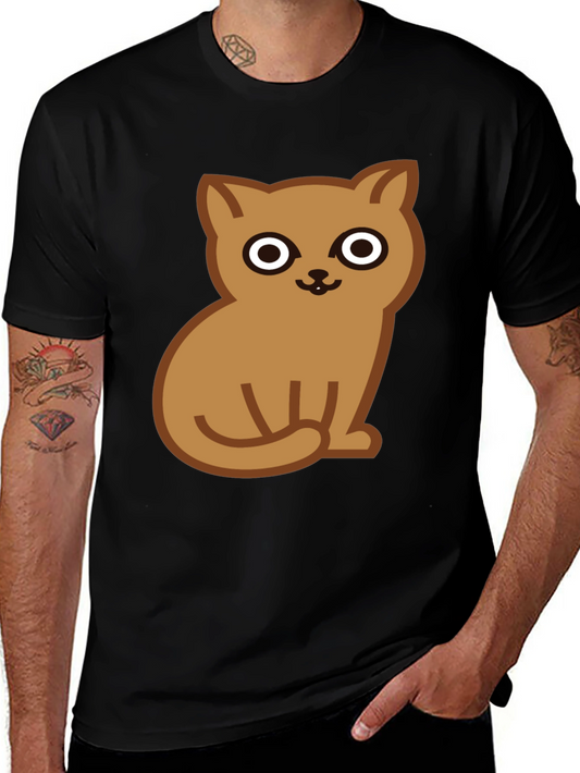 Cute Cat Graphic Tee - Soft Cotton Black T-Shirt