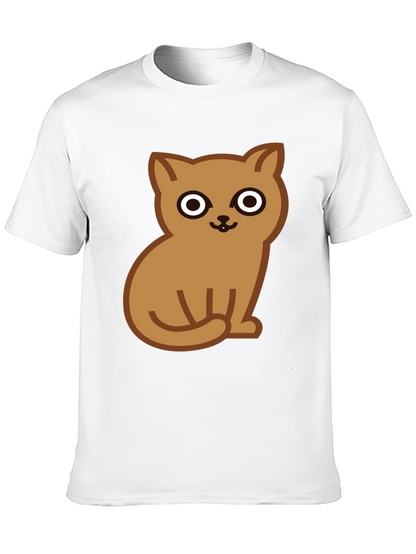 Cute Cat Graphic Tee - Soft Cotton Black T-Shirt