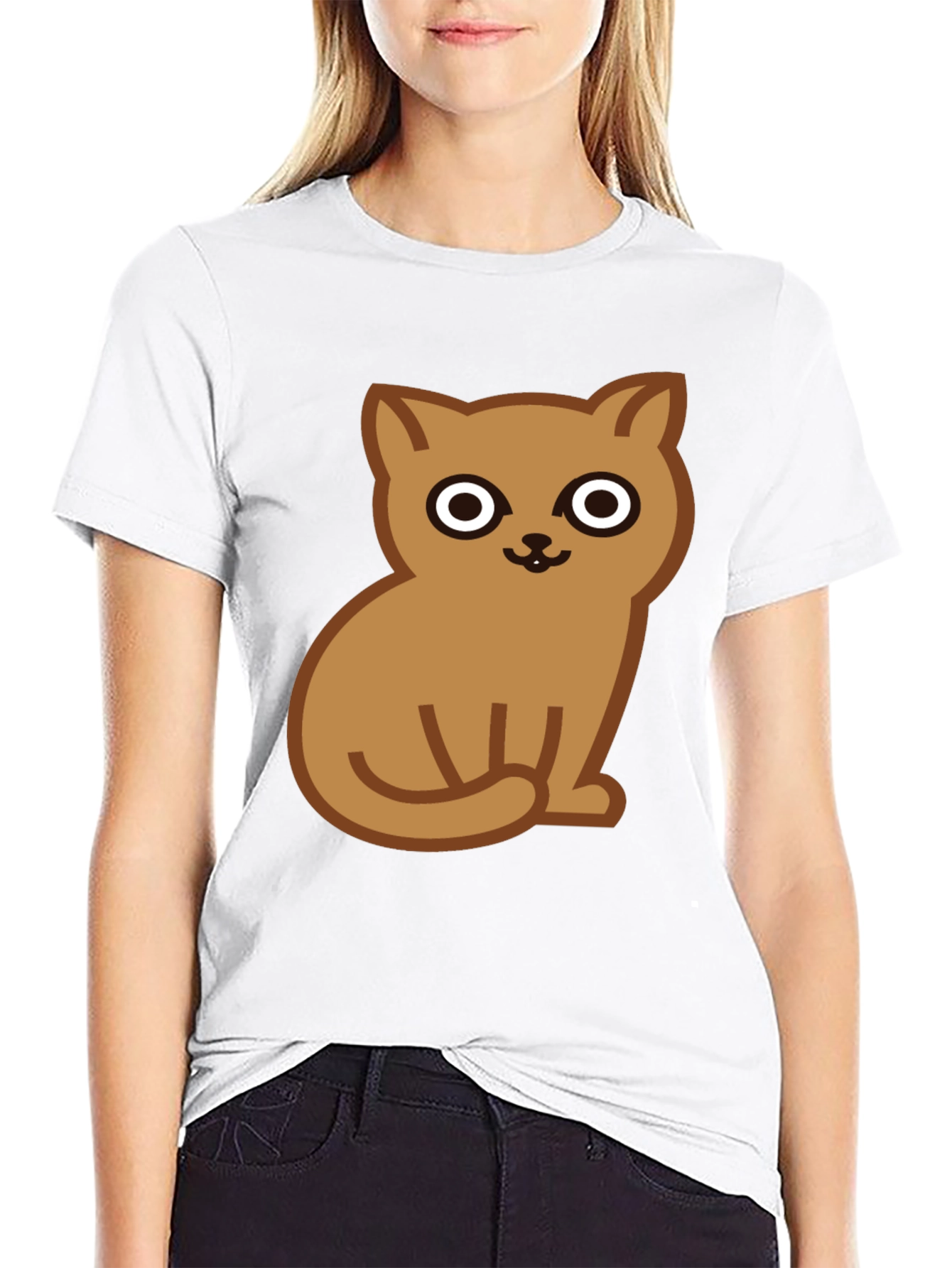 Cute Cat Graphic Tee - Soft Cotton Black T-Shirt